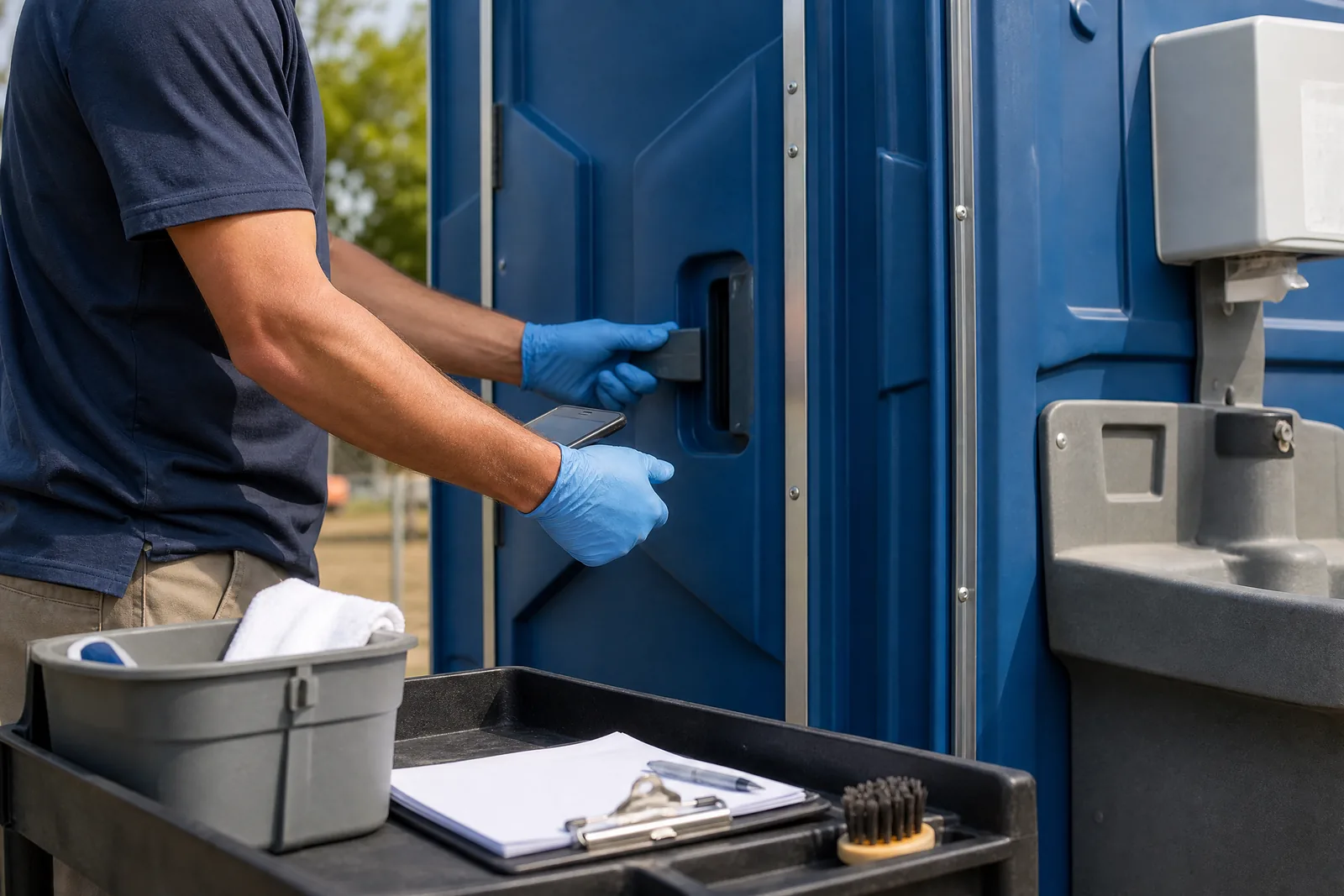 Planning illustration for portable restrooms for parks and special events